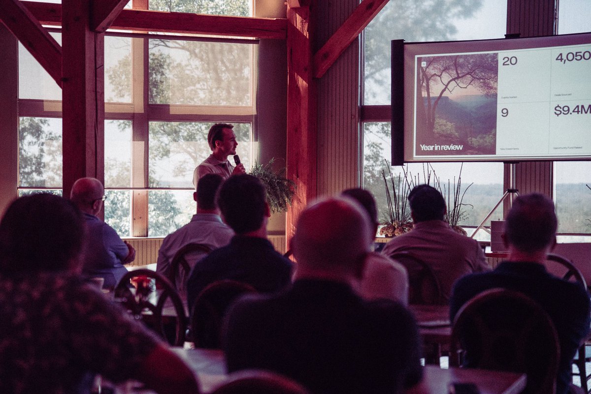 brettcalhounn's tweet photo. First Annual General Meeting in the books. Over 3 years into building @redbudvc. Started at $5M; now at $40M. Invested in 43 companies across 20+ cities. 

Hosted some great founders and investors in our hometown, Columbia, MO https://t.co/PZ2hZvI9GP