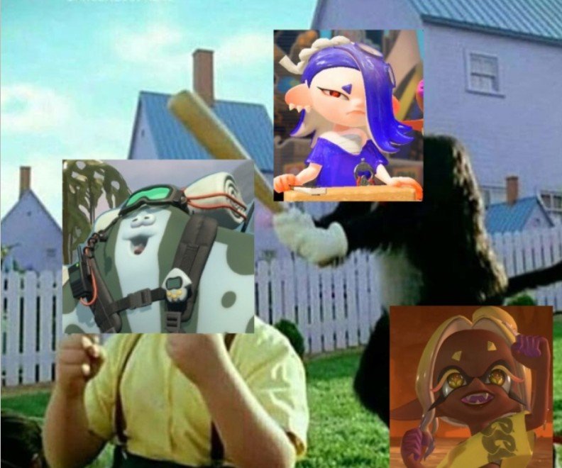 Sora_snow_wolf's tweet photo. @acshouldntexist @good_faces_bot @W1stCallieFan Cause Big Man keeps winning splatfests and she probably wants to beat him with a brick atp https://t.co/YltaETFhHq
