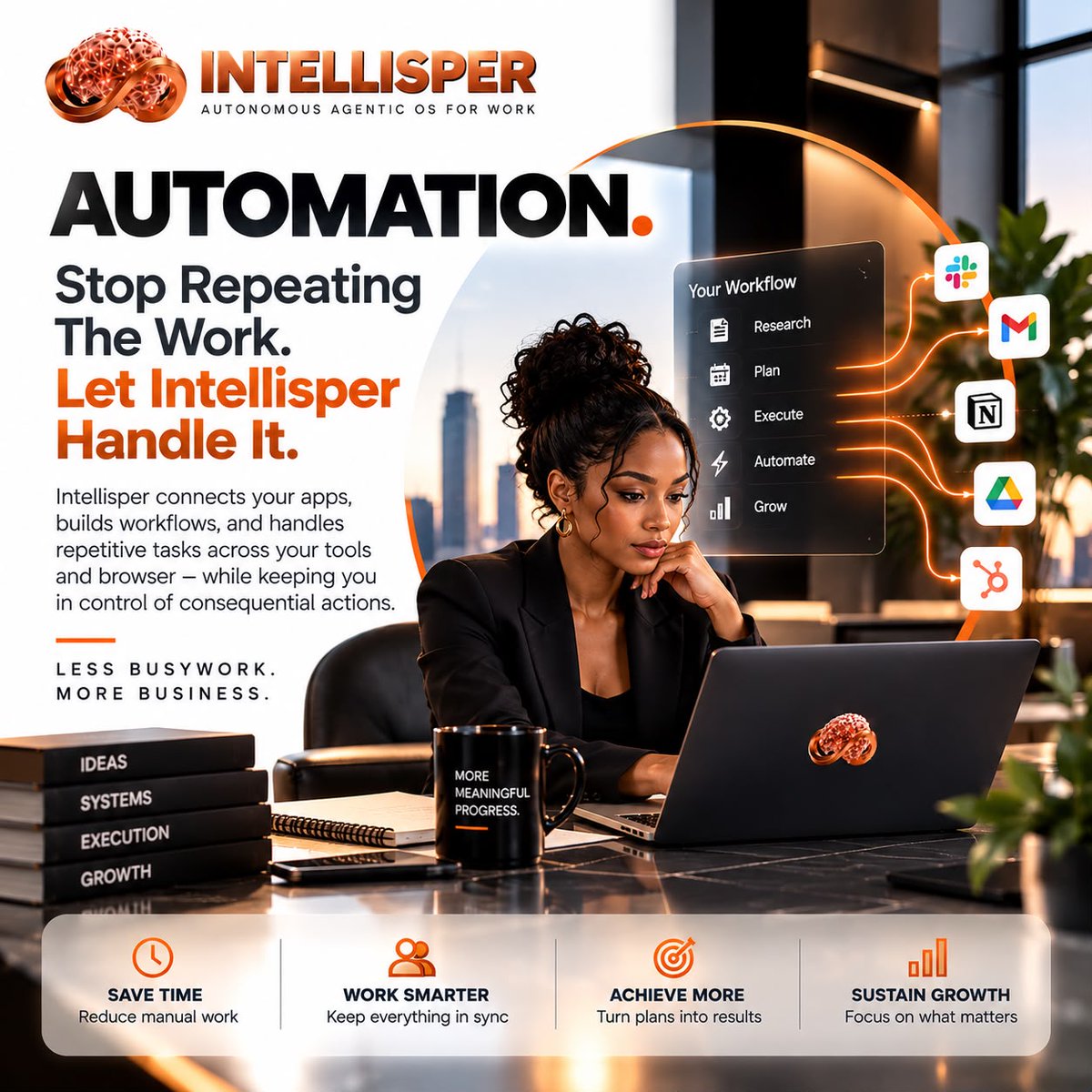 kurvantHQ's tweet photo. More meaningful progress. More room to focus on what matters.Let Intellisper Handle The Repetitive Work

.#Intellisper #AgenticOS #WorkSmarter #BusinessAutomation #Productivity #Workflow #BusinessGrowth #FutureOfWork https://t.co/mjSA1F4pgM