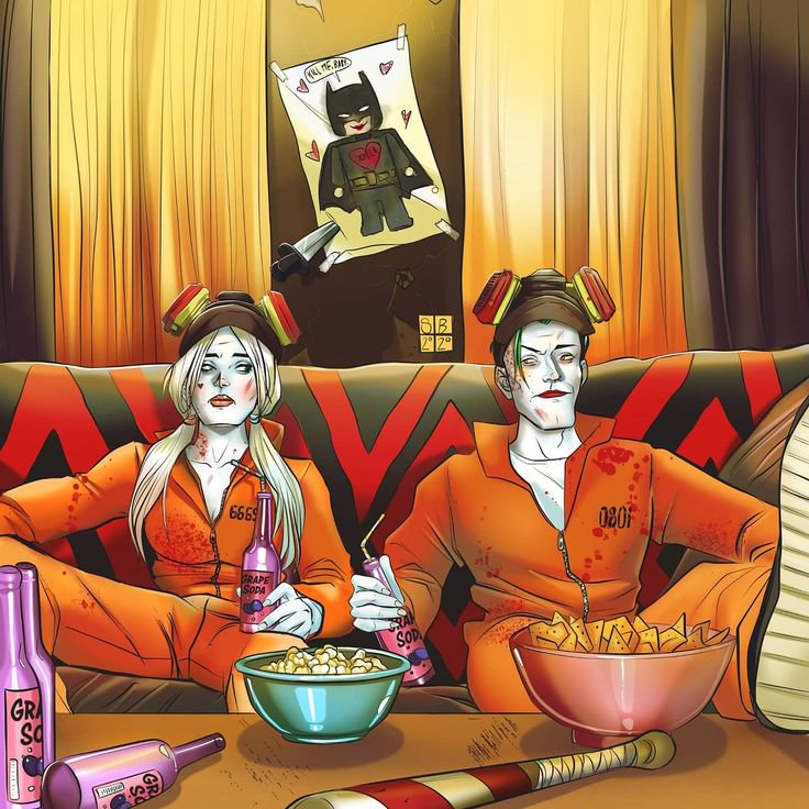DCPostsArchive's tweet photo. Harley Quinn and Joker by Lana Bensel https://t.co/zvacWeSUaA