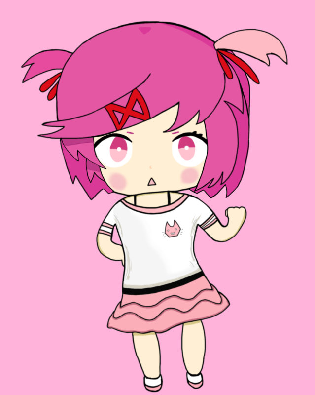 RPandax3z's tweet photo. Oh yeah I also changed natsuki from that original drawing, here’s her solo #DDLC #Natsuki https://t.co/IiSHBL44q2