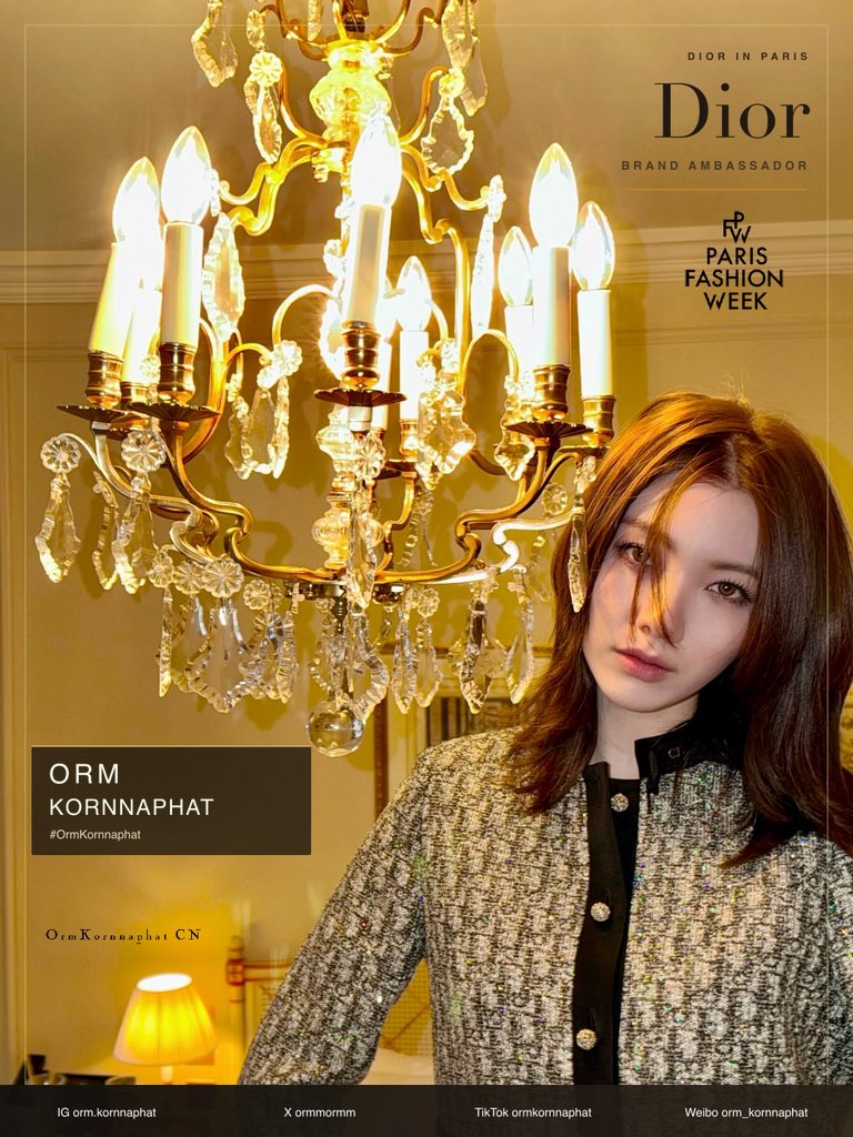 OrmKornnaphatCN's tweet photo. Every camera will have a reason to turn toward Orm Kornnaphat at Dior Summer 2027 during Paris Fashion Week.

LINGORM FLY TO DIOR PFW
#OrmKornnaphat
#OrmKornnaphatDiorSummer27
#DiorSummer27 #Dior #PFW 
#LingOrmDiorAirportLook
@ormmormm @Dior @XFashion https://t.co/ecosqkLoRe
