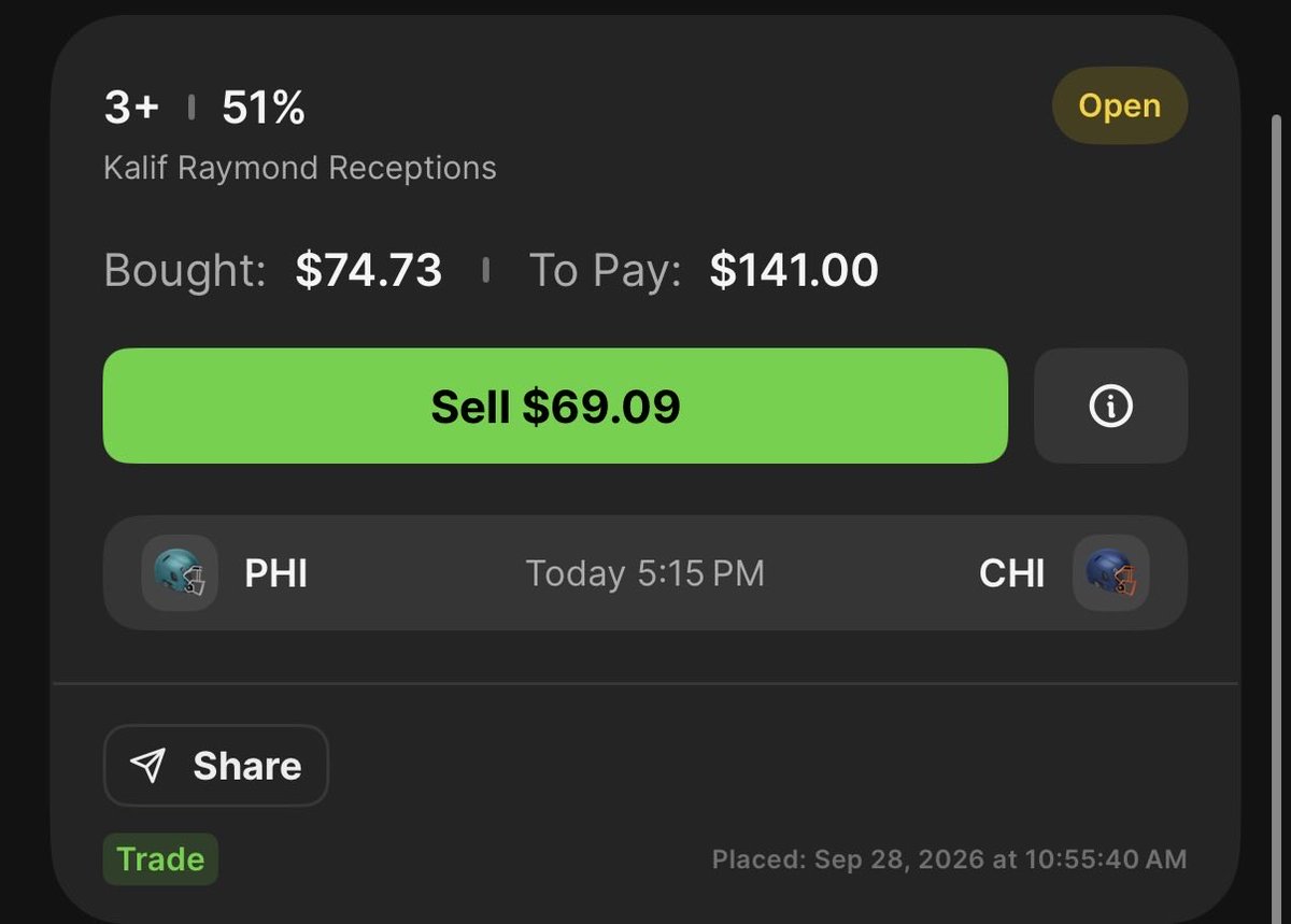 ParlayPals69's tweet photo. Consider this my retirement announcement if this fails 😔🥺

Never lost a Bears 2.5+ recs bet #2-0 #kover4kalif 🚀🐍🏈 https://t.co/MRYfHGqHi3
