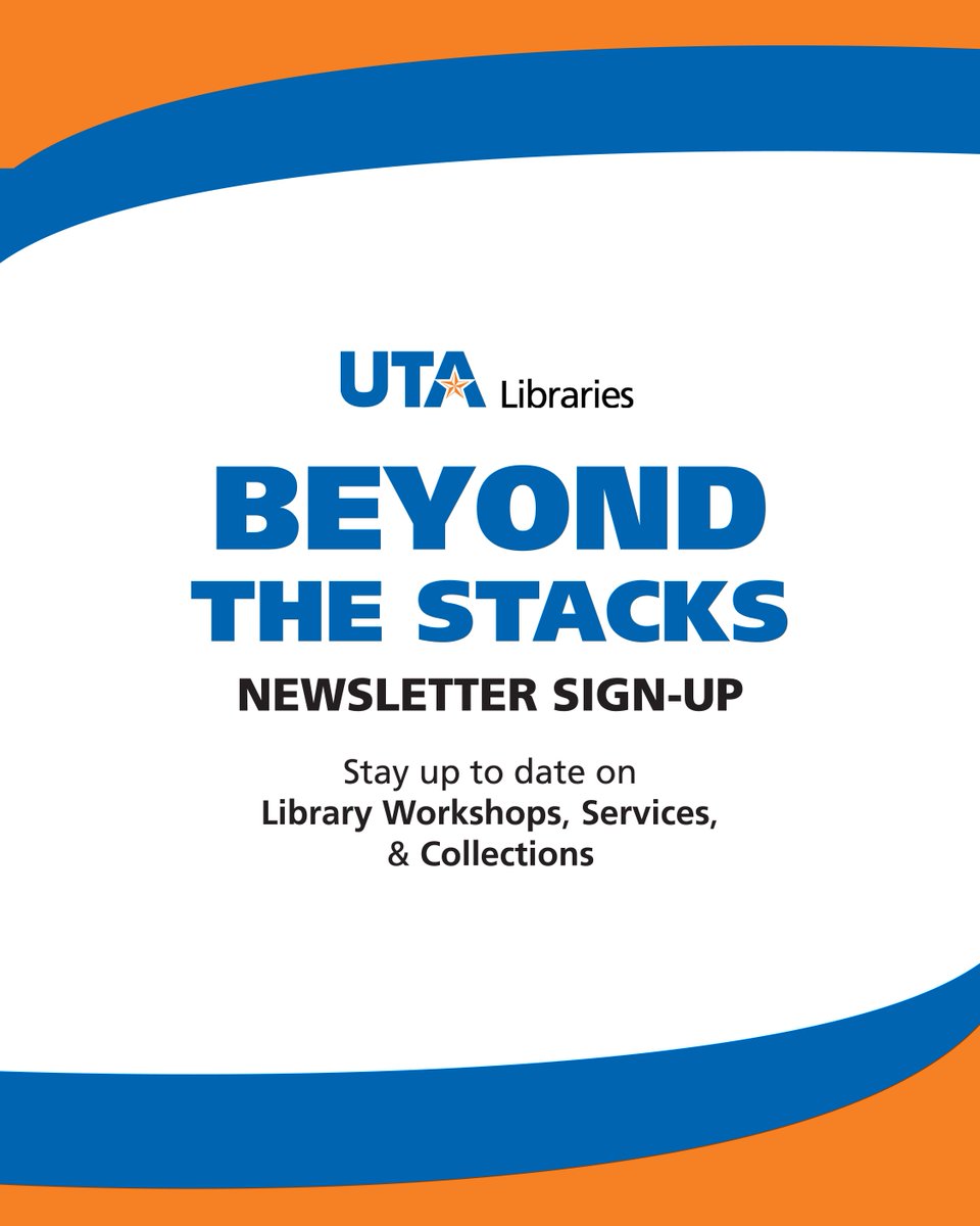 utalibraries's tweet photo. Want to know what’s happening at UTA Libraries? Beyond the Stacks is our monthly newsletter for faculty and staff, featuring library resources, upcoming events and services to support you and your students. Sign up and stay connected! https://t.co/UgJZVCyQjq