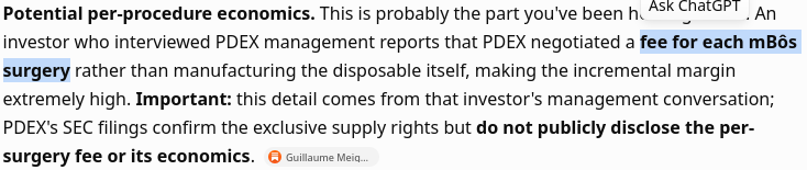 xballerfrfr's tweet photo. @BlaseBio excuse the late reply. $PDEX supplies surgical components for a company $ZBH aquired -  Monogram Technologies. specifically, a knee surgery robot. still researching, but looks interesting. $PDEX is tiny so this could be pretty profitable for them https://t.co/NfWELPSV4R