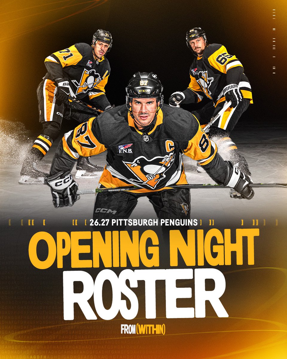 penguins's tweet photo. Introducing our 2026.27 opening night roster 🐧