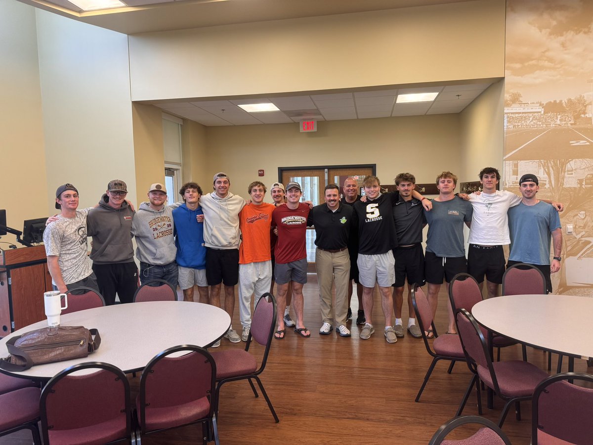BridgewaterMLAX's tweet photo. Very blessed to have Pat Colleluori from the @headstrongfnd stop by campus to speak with some of our players today. https://t.co/GQcpJHto6p