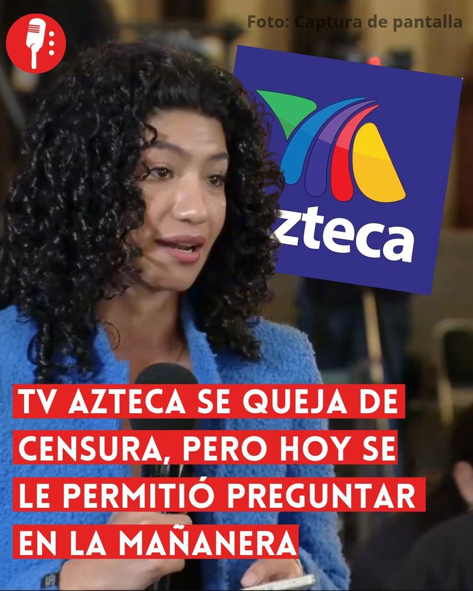 YosoyPedrero's tweet photo. 🚨 OJO: TV AZTECA SE QUEJA DE CENSURA, PERO HOY SE LE PERMITIÓ PREGUNTAR EN LA MAÑANERA

En una escena que contrasta con las constantes acusaciones de TV Azteca sobre supuesta censura, una reportera de la televisora participó en la Mañanera del Pueblo y tuvo oportunidad de preguntar directamente a la presidenta Claudia Sheinbaum sobre una eventual investigación contra Amílcar Olán y Andrés López Beltrán. https://t.co/zGrr4QSUAc