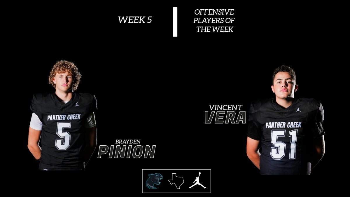 PCHSfriscoFB's tweet photo. Week 5 Varsity Players/Trainer of the week!

#CREEK https://t.co/phq7xS3Ddn