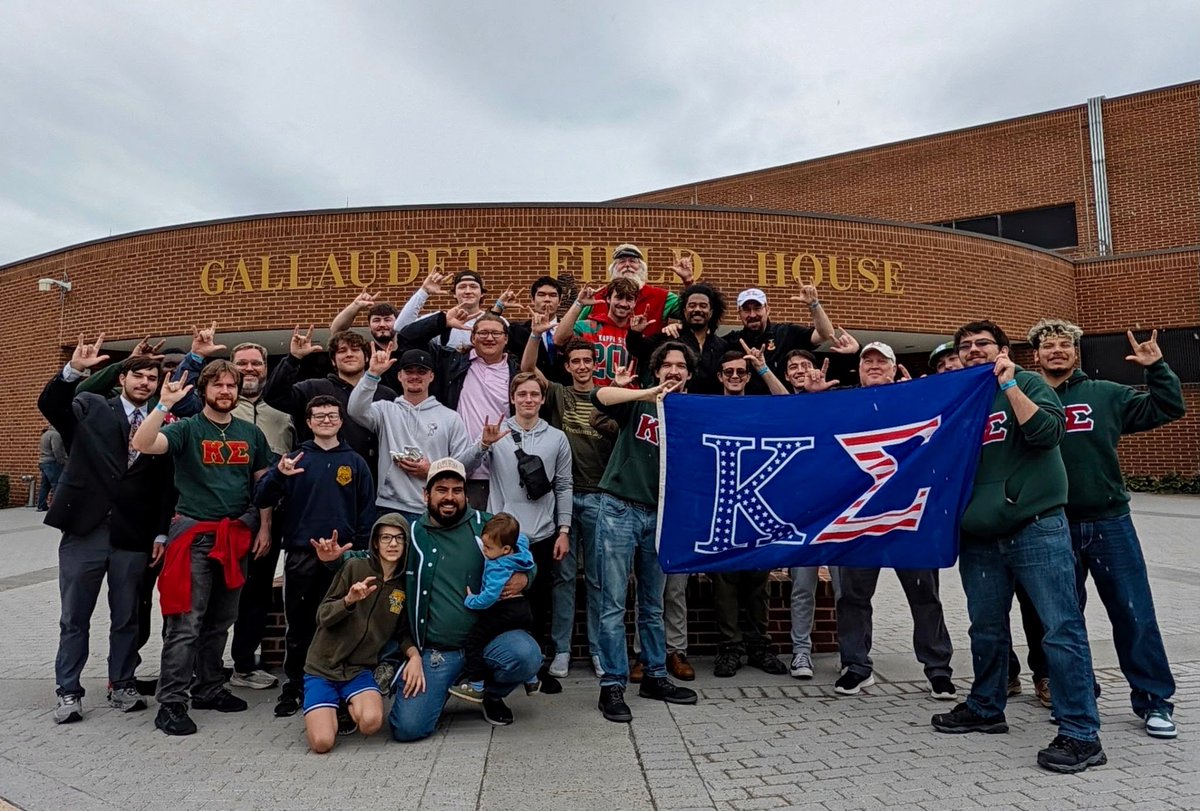 KappaSigmaHQ's tweet photo. Brothers from Chapters across Washington, D.C., Virginia, and Maryland joined the WGS, DGM, ADGM, and other Kappa Sigma leaders at Gallaudet University to support our Mu-Iota Chapter and help kick off its fall Rush efforts.

Gallaudet is America’s leading university for deaf and hard-of-hearing students. Kappa Sigma has been represented on campus since 1983, with nearly 600 initiates and a proud tradition built on our Four Pillars of Fellowship, Leadership, Scholarship, and Service and our commitment to a Brotherhood without hazing.

Kappa Sigma is proud to be the only national fraternity represented on Gallaudet’s campus.

Good luck this fall, Brothers. Go Bison! 🦬