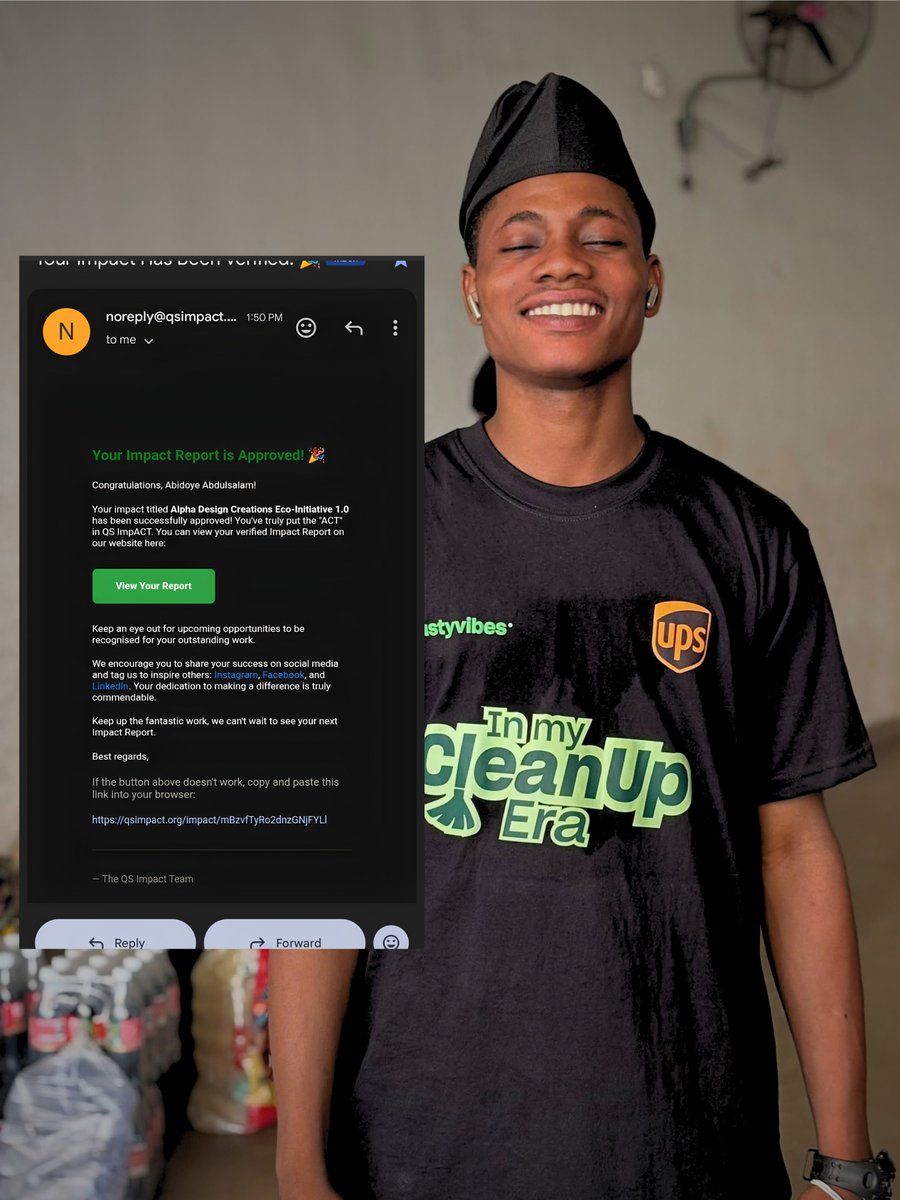 Abidoyeolakunl's tweet photo. Verified! ✅
Alpha Design Creations Eco-Initiative 1.0 has been approved on QS ImpACT. Turning plastic waste into education, one bottle at a time. ♻️📚
See the report: https://t.co/FoCfBiNZwe
#QSImpACT #Sustainability #YouthImpact https://t.co/MzBKuN3ox4