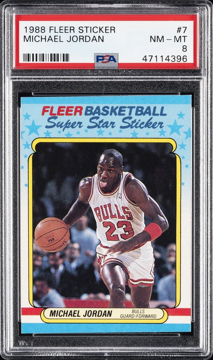 312cards's tweet photo. MJ! Michael Jordan 1988 Fleer sticker. 
#Bulls #AirJordan #GOAT https://t.co/1W1Xmo1NIK