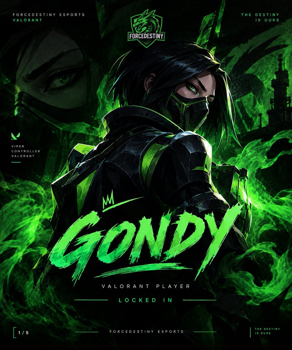 ForceDestinyES's tweet photo. 🐉OUR FIRST SIGNING.

We're proud to officialy welcome Gondy (Sentinel) he's the first player to join ForceDestiny eSports.

He will take on a leadership role both within and outside the party, a key piece in our project.

Welcome to the family @Gondy_VAL

🟢THE DESTINY IS OURS. https://t.co/NOBvIV9TlZ