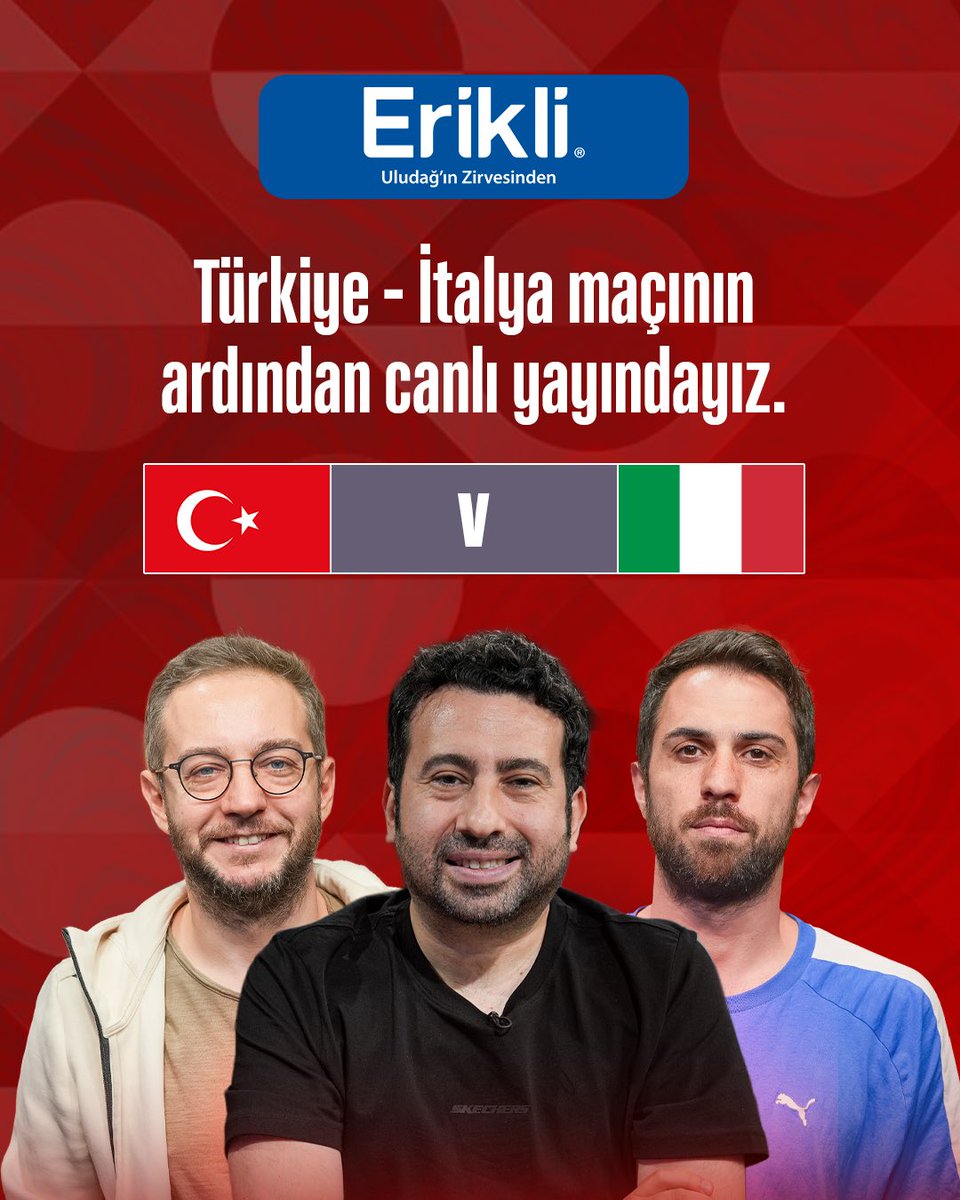 SocratesDergi's tweet photo. 🇹🇷 Türkiye x İtalya 🇮🇹 | #NationsLeague

🎙️ @orkunco, @demirtasmst &amp; @dorukeskin, mücadelenin ardından canlı yayınla Socrates’te.

İzlemek için 👉 https://t.co/RClRL2ZAsd

@ErikliLezzeti #Reklam https://t.co/kCUZacl5ln