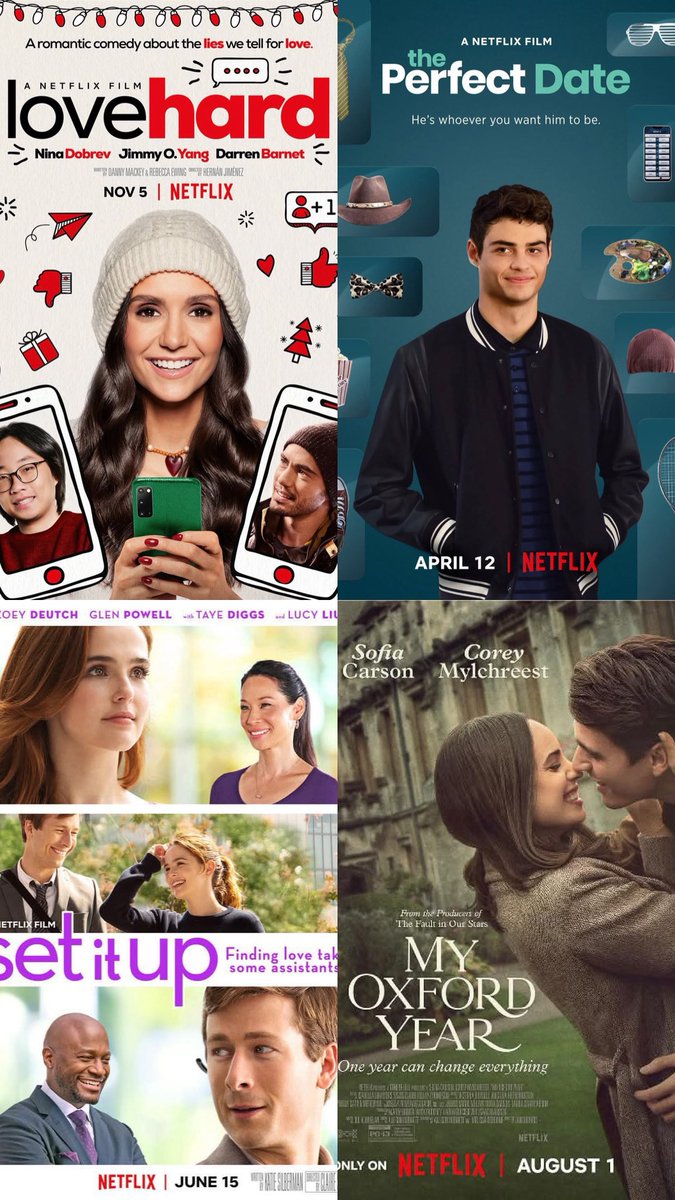 mirexmoses's tweet photo. Recommended romance movies on Netflix:

1. Voicemails for Isabelle (2026)
2. People We Meet on Vacation (2026)
3. The Life List (2025)
4. La Dolce Villa (2025)
5. Champagne Problems (2025)
6. Anyone But You (2024)
7. A Tourist's Guide to Love (2023)
8. Love at First Sight (2023)
9. No Hard Feelings (2023)
10. Look Both Ways (2022)
11. Purple Heart (2022)
12. The Hating Game (2021)
13. Love Hard (2021)
14. The Perfect Date (2019)
15. Set It Up (2018)￼
16. My Oxford year (2025)