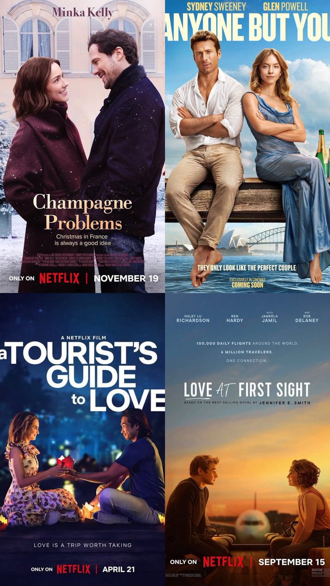 mirexmoses's tweet photo. Recommended romance movies on Netflix:

1. Voicemails for Isabelle (2026)
2. People We Meet on Vacation (2026)
3. The Life List (2025)
4. La Dolce Villa (2025)
5. Champagne Problems (2025)
6. Anyone But You (2024)
7. A Tourist's Guide to Love (2023)
8. Love at First Sight (2023)
9. No Hard Feelings (2023)
10. Look Both Ways (2022)
11. Purple Heart (2022)
12. The Hating Game (2021)
13. Love Hard (2021)
14. The Perfect Date (2019)
15. Set It Up (2018)￼
16. My Oxford year (2025)
