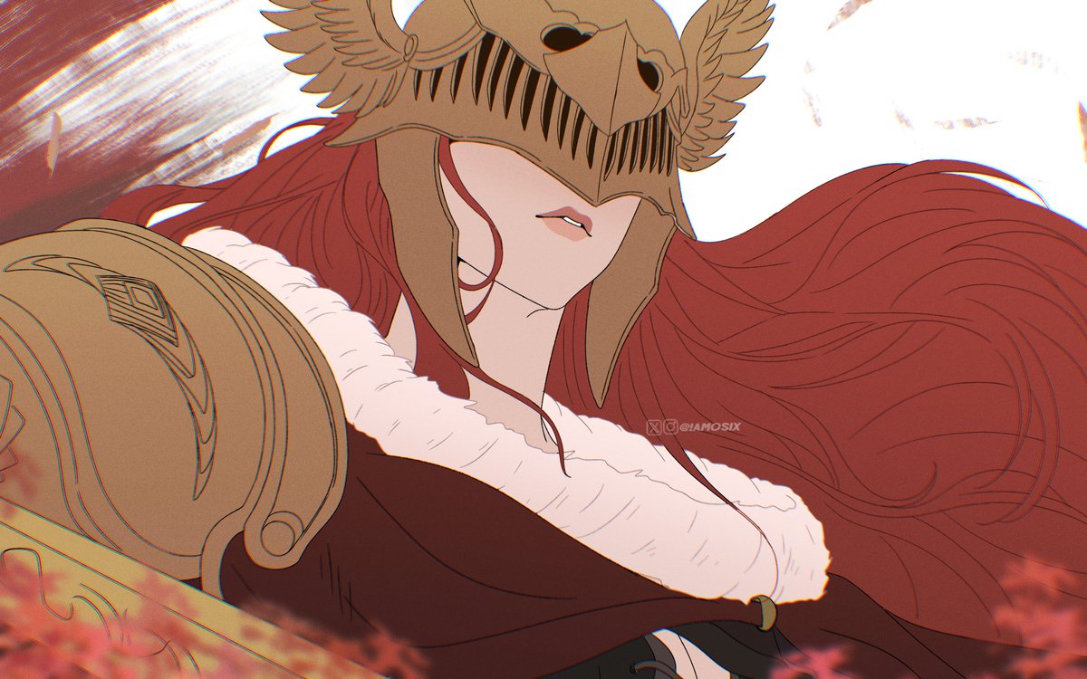 iamosix2's tweet photo. Just finished Elden Ring for the first time
 What better way to celebrate than drawing Malenia...🦋 https://t.co/WRIkcS374D