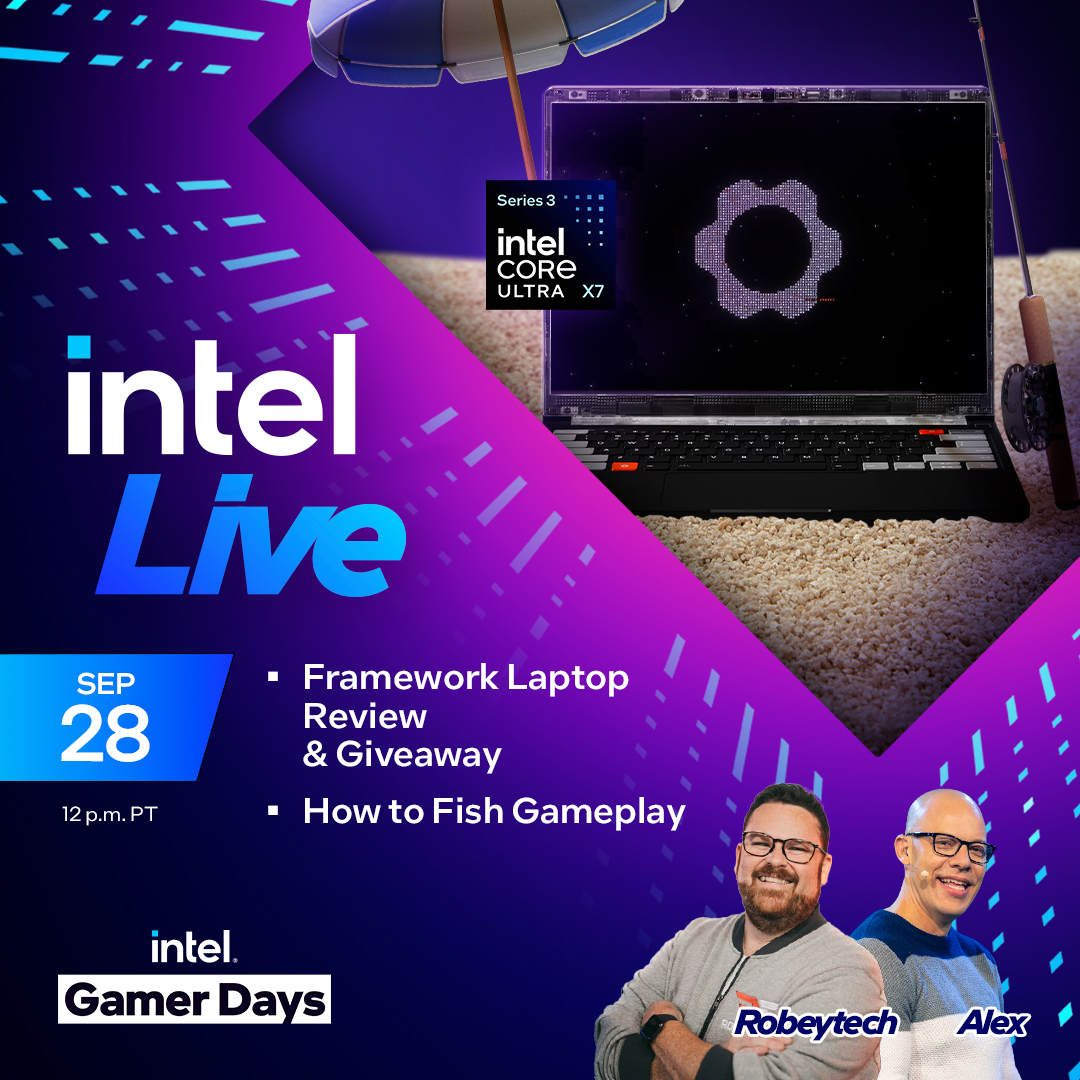 IntelTech's tweet photo. STREAMING LIVE NOW: 
@FrameworkPuter founder Nirav Patel joins us on Intel Live Mod Workshop. Tune in for Q&amp;A and a chance to win a laptop!
📺 https://t.co/O0ZsNycdPU 
🗣️ https://t.co/rur8j8DpQq https://t.co/LCPNQaDJyq