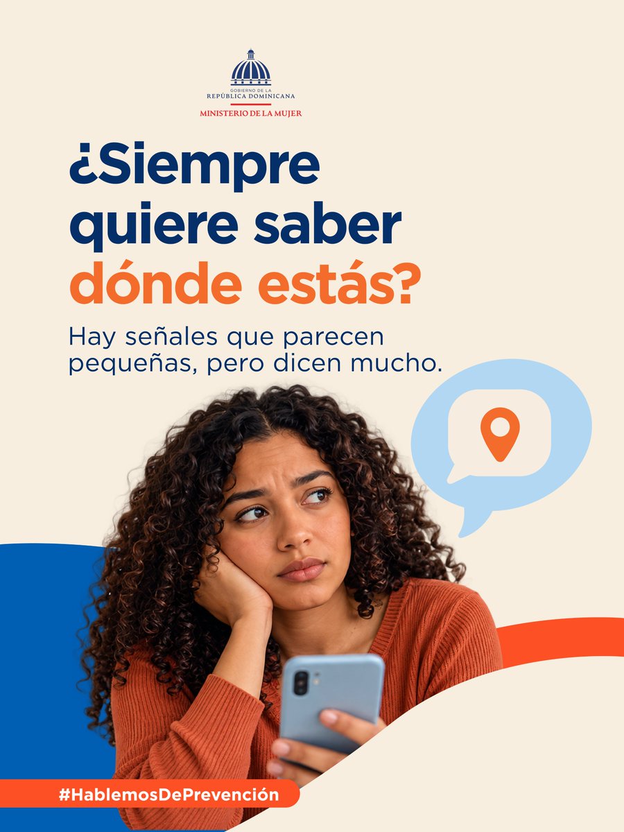 PCompetenciaRD's tweet photo. Preguntar si llegaste bien puede ser cariño. Necesitar saber dónde estás todo el tiempo es diferente.
Cuando la preocupación se convierte en vigilancia, prestar atención importa.
Reconocer las señales también es prevención.
#HablemosDePrevención #MMujerRD https://t.co/JJFODkUETx