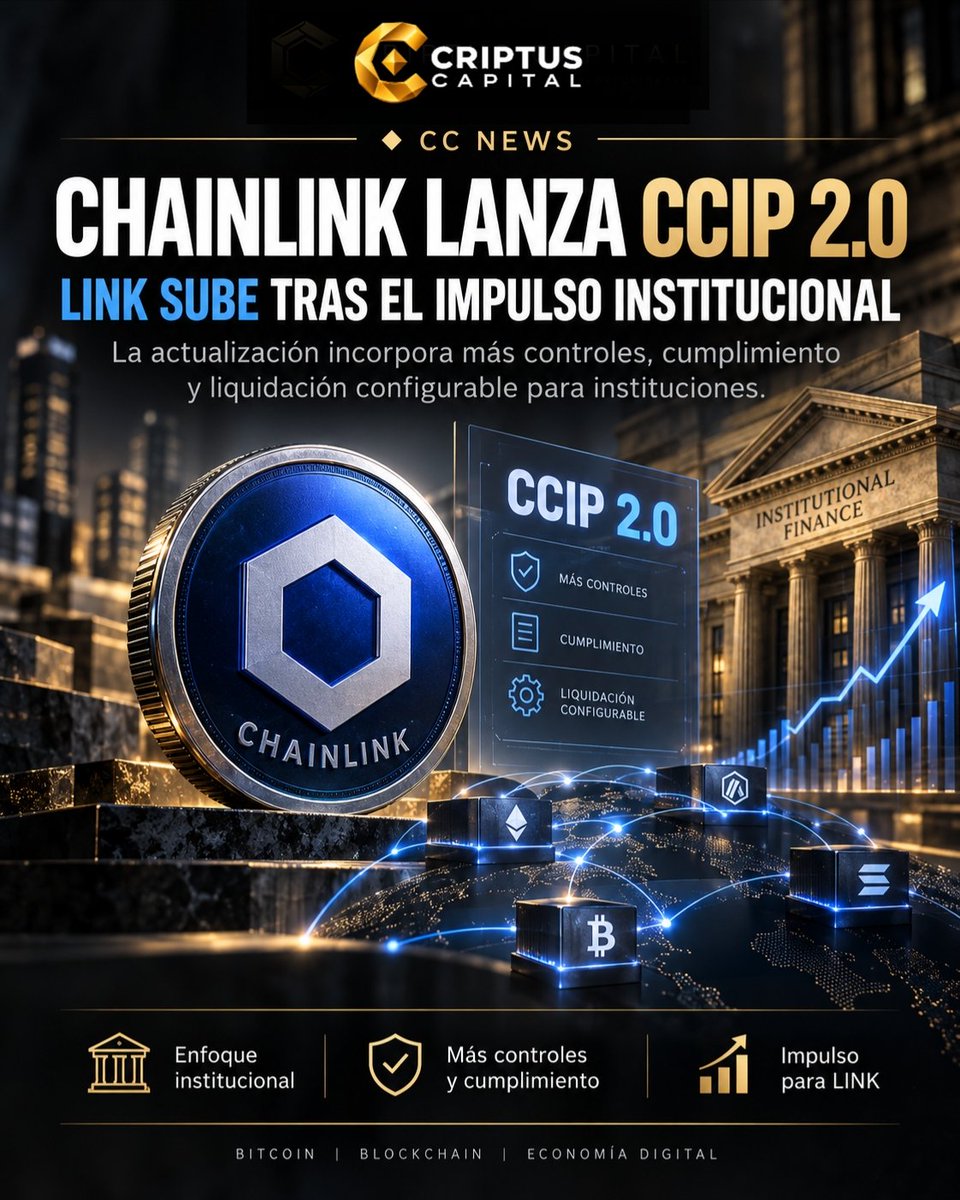 CriptusCapital's tweet photo. 🚨🔵 Chainlink acaba de lanzar CCIP 2.0, una actualización enfocada en facilitar el uso institucional de activos digitales entre diferentes blockchains.

#chainlink #link #quant #hbar #algo #xdc #pump #criptonoticias #mundocripto #inversionescripto #michaelsaylor #blackrock #btc https://t.co/OYlZ3mkQHl