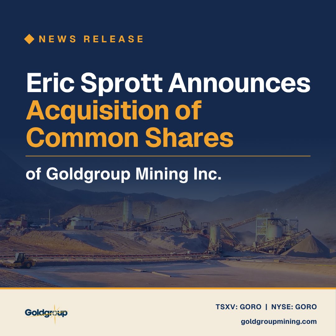 GoldgroupGGA's tweet photo. $GORO announces that Eric Sprott increased his position through Goldgroup’s private placement.

➡️ 994,300 units acquired for ~US$3.63M
➡️ Now holds 12.15M shares and 4.46M warrants
➡️ Held for long-term investment purposes  

Full update: https://t.co/hUAKwKcV9f https://t.co/JhxDeHMucE