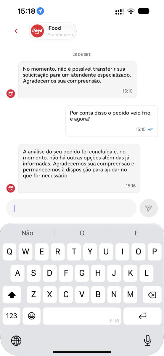 egonwander's tweet photo. O @iFood e seu suporte fantástico, o entregador ficou passeando com minha comida por 40 minutos mesmo eu pagando turbo e veio fria, ofereceram voucher que eu aceitei, e nem mandaram o voucher, nem querem me ajudar com meu pedido que chegou frio, que empresa maravilhosa 😡 https://t.co/1xbl9WCtk7
