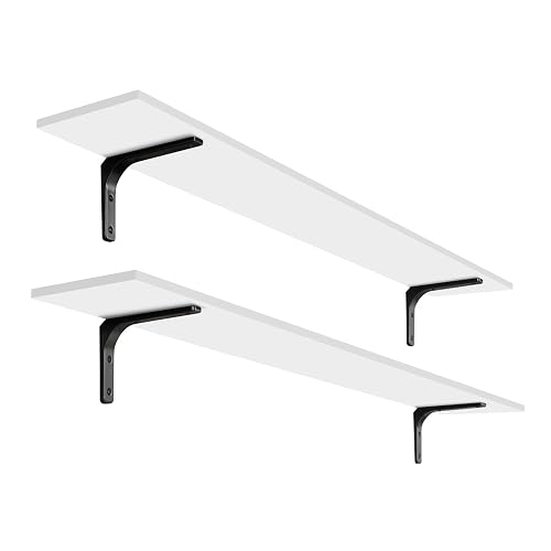 keptbyjade's tweet photo. I just received DINZI LVJ Long Wall Shelves, 55.1Inch Wooden Wall Mounted Shelves, Set of 2 | Large Floating Book Shelf, Metal Bracket, Easy Assembly, Max Load 33lbs, Wall Storage Ledges, Bedroom/Bathroom/Kitchen, White - White - 2 - 55.1 Inch from mike_24 via Throne. 💋 https://t.co/1V23cc31vY