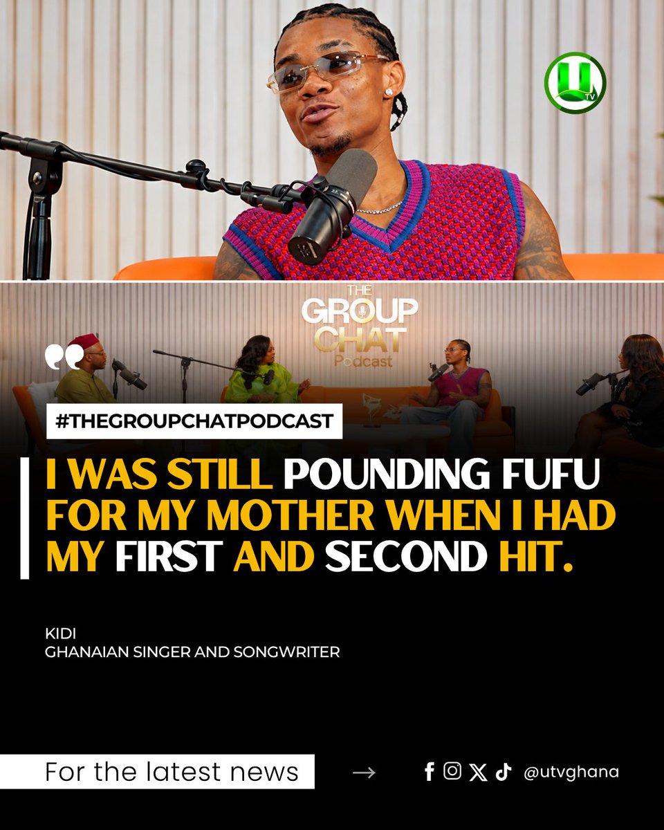 utvghana's tweet photo. I was still pounding fufu for my mother when I had my first and second hit - @kidimusic 

#UTVGhana https://t.co/uOcPdgJNrH