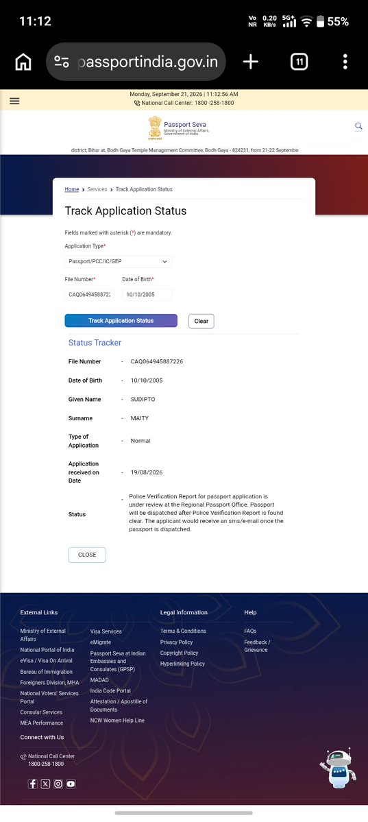 surjo_79's tweet photo. @passportsevamea  It's been nearly one month yet I am not receiving passport. Although police verification has been initiated on 30/08/2026. @rpokolkata @geopol00 please look into this matter. https://t.co/KaGtmcKlvn
