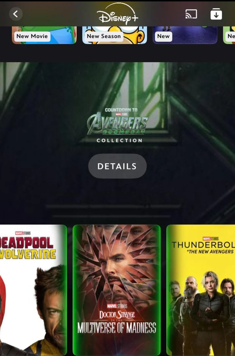 Sksj002's tweet photo. Disney+ added a green strip to the side of the movies that are important to watch before AVENGERS: DOOMSDAY.

Looks like Disney is officially highlighting the movies that are essential to understanding the story of Doomsday. https://t.co/tPlBzbOThq