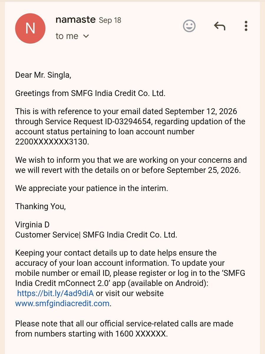 anil_singlaa's tweet photo. @SMFGIndia 
My MobiKwik loan account is still incorrectly showing as Active/Open in my CIBIL report, despite MobiKwik confirming on 10 March 2026 that the status would be updated to closed within 30 working days. 
FYI: The loan account was closed in April 2024.

@RBI https://t.co/eRxoxjauzs