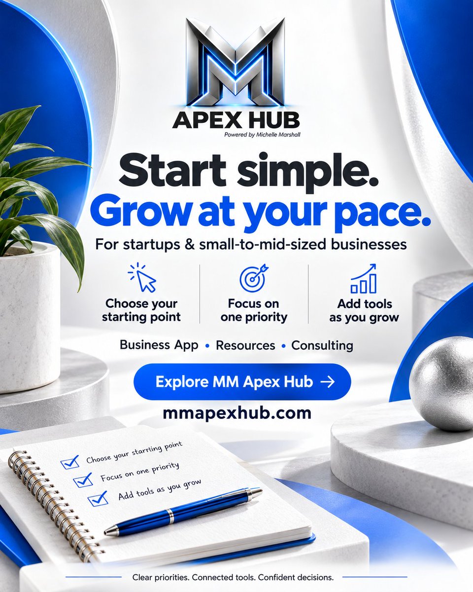mmarshallvibes's tweet photo. Explore MM Apex Hub: https://t.co/0B1XSjmDUv
What’s the hardest part of keeping your business organized—finances, daily tasks, or making sure everyone knows who’s responsible?
#SmallBusiness #Startups #BusinessOperations #BusinessOwners #MMApexHub https://t.co/dkOgvxVucM