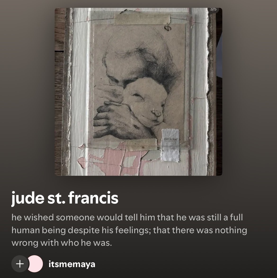 VHSPRlSM's tweet photo. jude st. francis foi eternizado no meu coração (ganhou uma playlist) https://t.co/WrcCW17rhK
