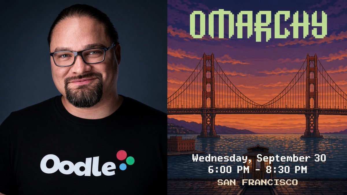stevederico's tweet photo. Join Omarchy SF with speaker Ryan R. Hughes @ryanrhughes 

@OmarchyLinux Core Team Member 

Supported by @Cloudflare 

https://t.co/8Ue81GuuMm https://t.co/6bWBigjKZf
