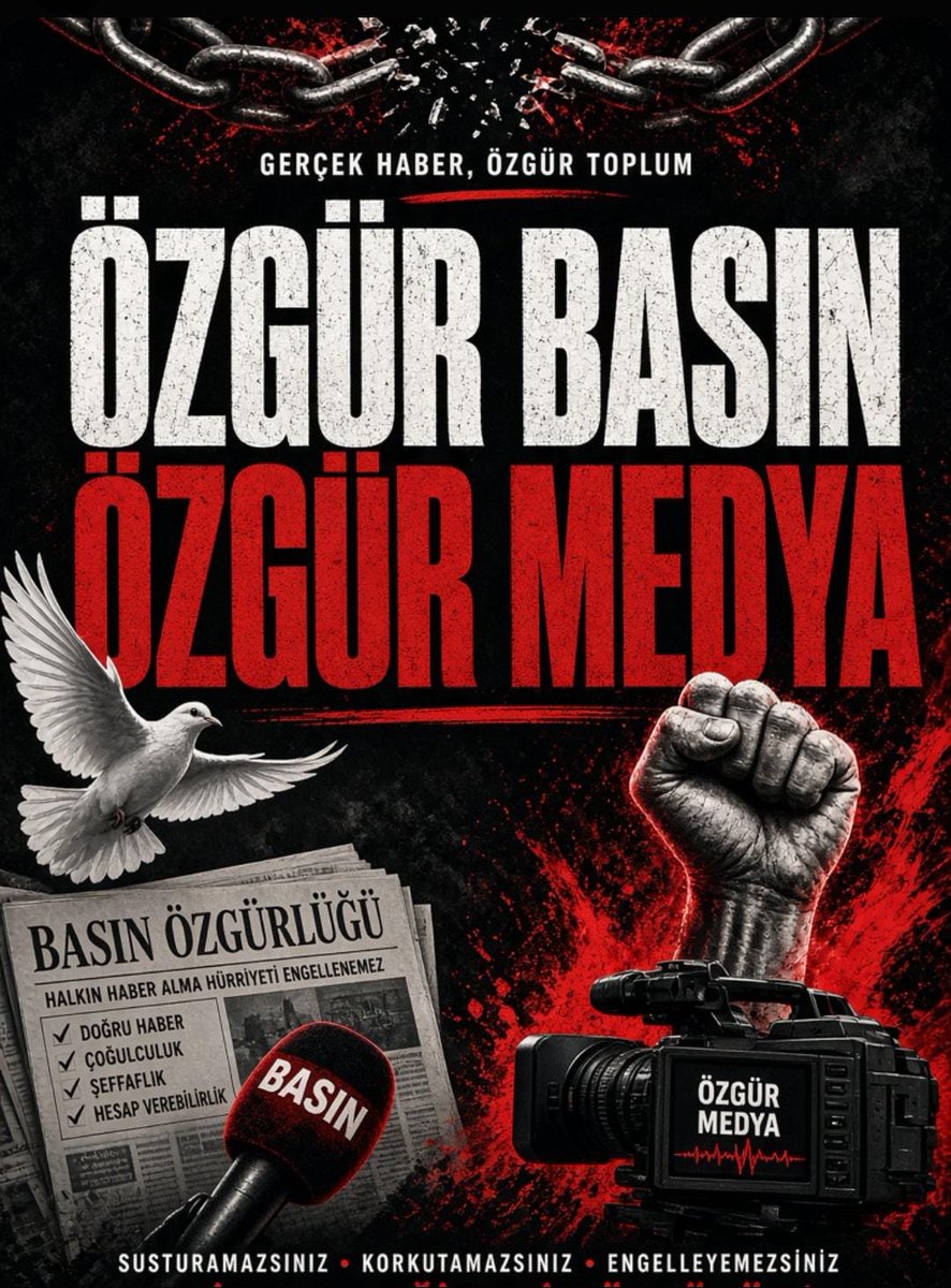 muhyettin_avci_'s tweet photo. Özgür Basın, Özgür Medya!

Demokrasi, sandıktan ibaret 
değildir; bağımsız basın ve özgür
medyanın sesinin kısılmadığı 
bir düzendir.

Medyayı susturmak, 
gerçekleri yok etmez.

Özgür basın susturulursa,
demokrasinin sesi de kısılır.

#SansüreHayır https://t.co/BZqFoqt0Ko