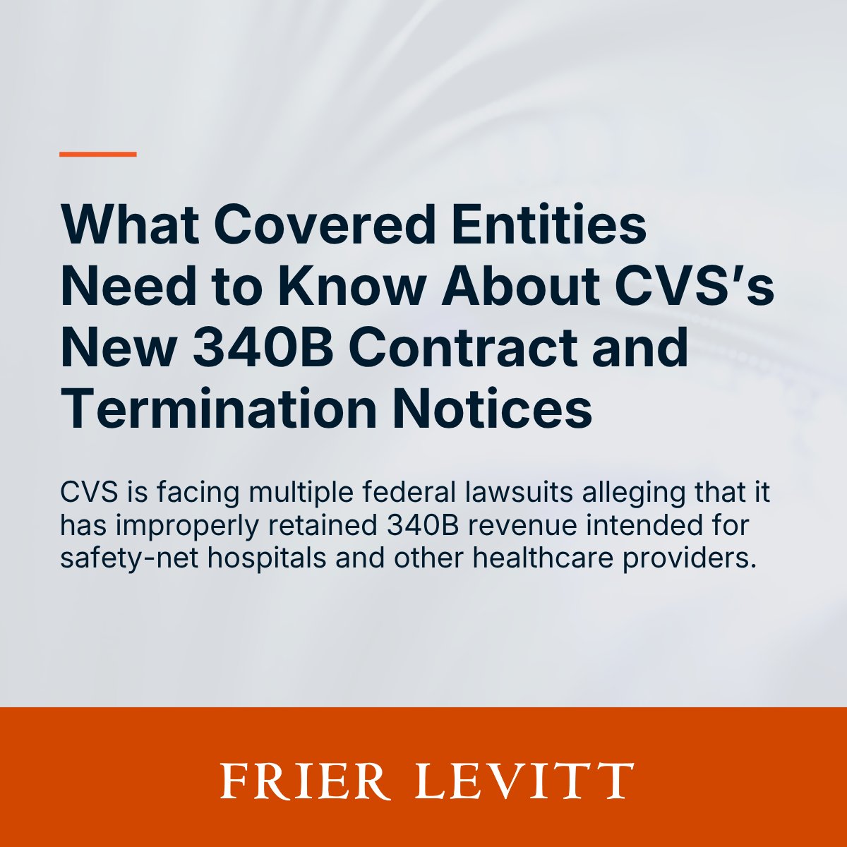 FrierLevitt's tweet photo. CVS is issuing new 340B contracts and termination notices, with a December 1 deadline to sign.

Covered entities should carefully evaluate the impact on reimbursement, audit rights, dispute resolution and potential claims before signing.

🔗 Read more: https://t.co/nO2kr1RbM6

#340B #PharmacyLaw #FrierLevitt