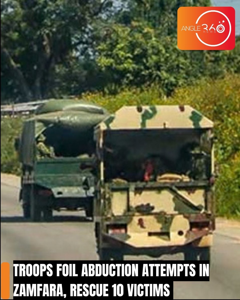 angle360news's tweet photo. Troops of the Joint Task Force North West, Operation FANSAN YAMMA, have foiled two separate abduction attempts and rescued 10 victims in different parts of Zamfara State.
#OperationFANSANYAMMA #Zamfara #ZamfaraState #NigerianArmy #Kidnapping #Abduction #Security #NorthWest https://t.co/UxTSnWYWMj