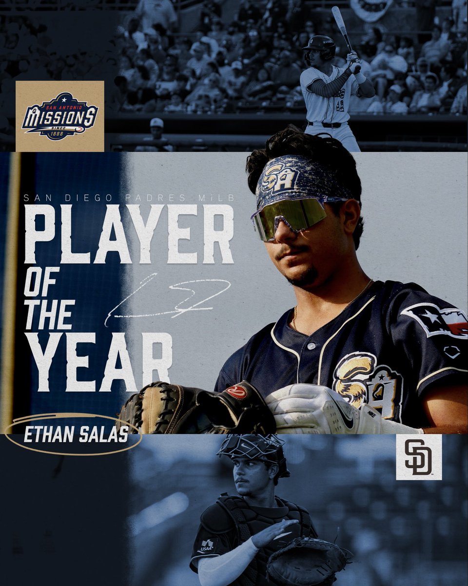 missionsmilb's tweet photo. 📰 Ethan Salas named @Padres 2026 MiLB Player of the Year! 

Read about his time with the Missions this season: https://t.co/hSloVk0khL https://t.co/qFCyxRtCpf