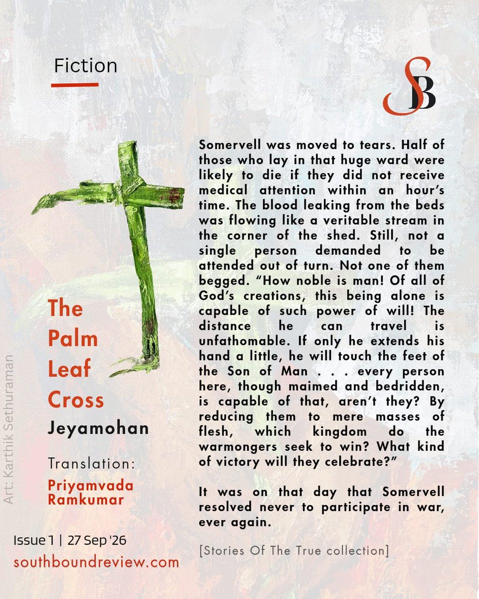 southbound_rev's tweet photo. Jeyamohan's short story - The Palm-Leaf Cross from the Stories of the True collection 

Translated by @priyamvada_ram

Published by @juggernautbooks

https://t.co/zzHl4UqyRq https://t.co/MmE8SFN169