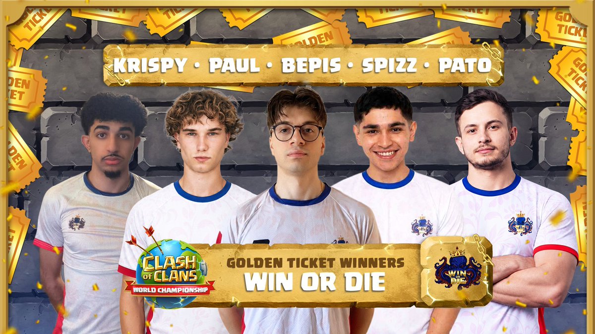 Winordie_wod's tweet photo. GOLDEN TICKET WINNER !!! 
Quelle équipe, quelle fierté 🙌

Merci à nos joueurs pour les émotions 🫶
Merci à nos builders pour le travail exceptionnel 🔥
Merci à notre staff pour le travail de l'ombre ❤️

Nous serons présent aux championnats du monde !!! 
Congrats @rpg_coc 🏆 https://t.co/h5F70MHRQ7