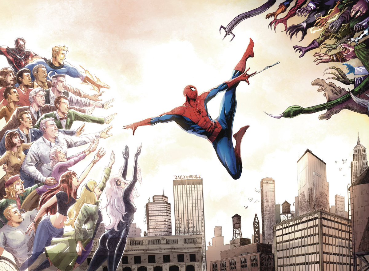 ultimatejulio's tweet photo. The Amazing Spider-man 1000 - Fan Cover

Each battle we face we do not face alone, the people we've met, our family, our friends, they teach us, give us strength and wisdom.

That's what 1000 issues represent to me, and that's what I wanted to represent with this cover. https://t.co/P4uZzyTomR