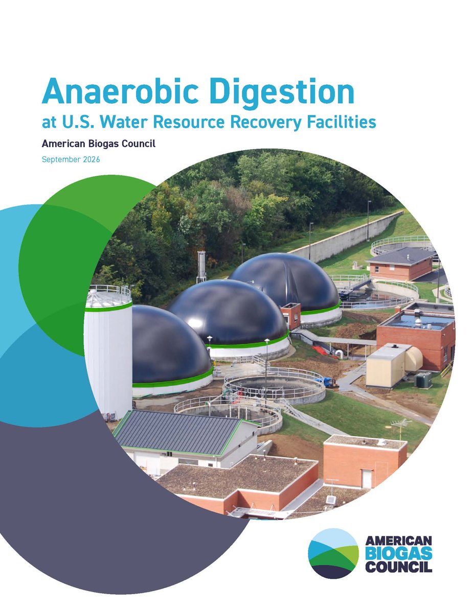 ambiogascouncil's tweet photo. Many #wastewater plants do more than clean water - they turn organic #waste into #energy.  For #WEFTEC2026, we just released a new report - the first comprehensive look in 10+ yrs at how U.S. wastewater facilities are capturing #biogas for energy. ➡️https://t.co/m5m6fOedH4 https://t.co/7Ma0GVHeXS