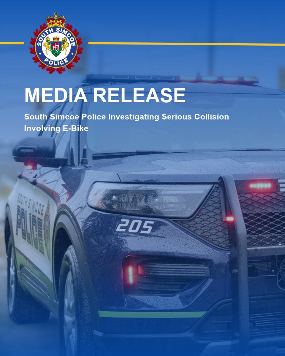 SouthSimcoePS's tweet photo. SOUTH SIMCOE POLICE INVESTIGATING SERIOUS COLLISION INVOLVING E-BIKE: POLICE SEEKING PUBLIC ASSISTANCE

Full details here: https://t.co/ha5n3qjURJ https://t.co/nsakgmUHPj