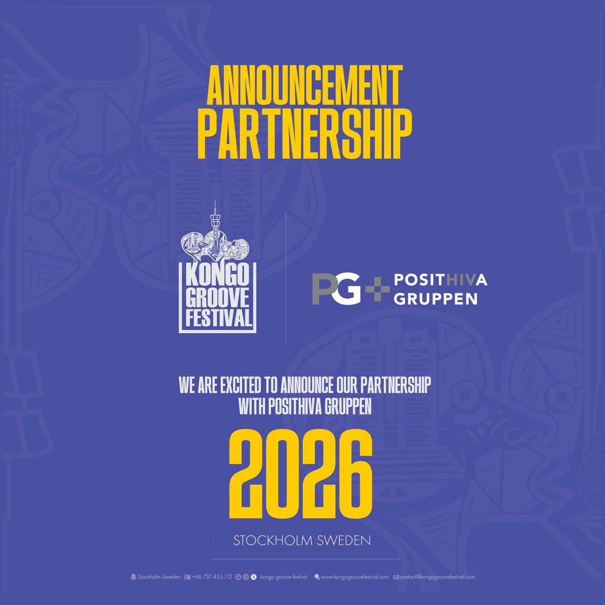 KongoGrooveFest's tweet photo. 🎤 GROOVE ALERT! 🥁 

We are thrilled to announce our official partnership with Posithiva Gruppen!

 This year, the festival is all about the music,culture &amp; tech, but also about your sexual health—100% judgment-free. 🙌 🔬✨ 🎉

#KGF26 #PosithivaGruppen #SexualHealth #UEqualsU https://t.co/nW7oyYS9xX