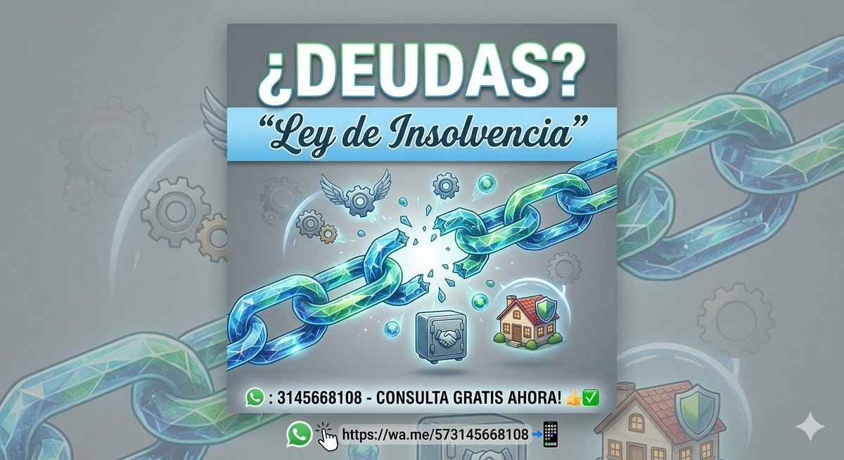 DparamoRevista's tweet photo. ¿DEUDAS⁉️ 🤔 
💭 No dejes que los cobros insistentes y el estrés sigan controlando tus días; hoy cuentas con un mecanismo legal diseñado para proteger tus activos, congelar intereses de mora y estabilizar tus finanzas de raíz.* 🛑
📉 "Ley de Insolvencia" ⚖️ https://t.co/3Ch5JtCbAE