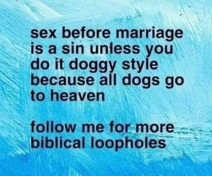 clarenceTerre's tweet photo. Just maybe a loophole in the idea of no sex before marriage.🐕 https://t.co/J2NonU5usp