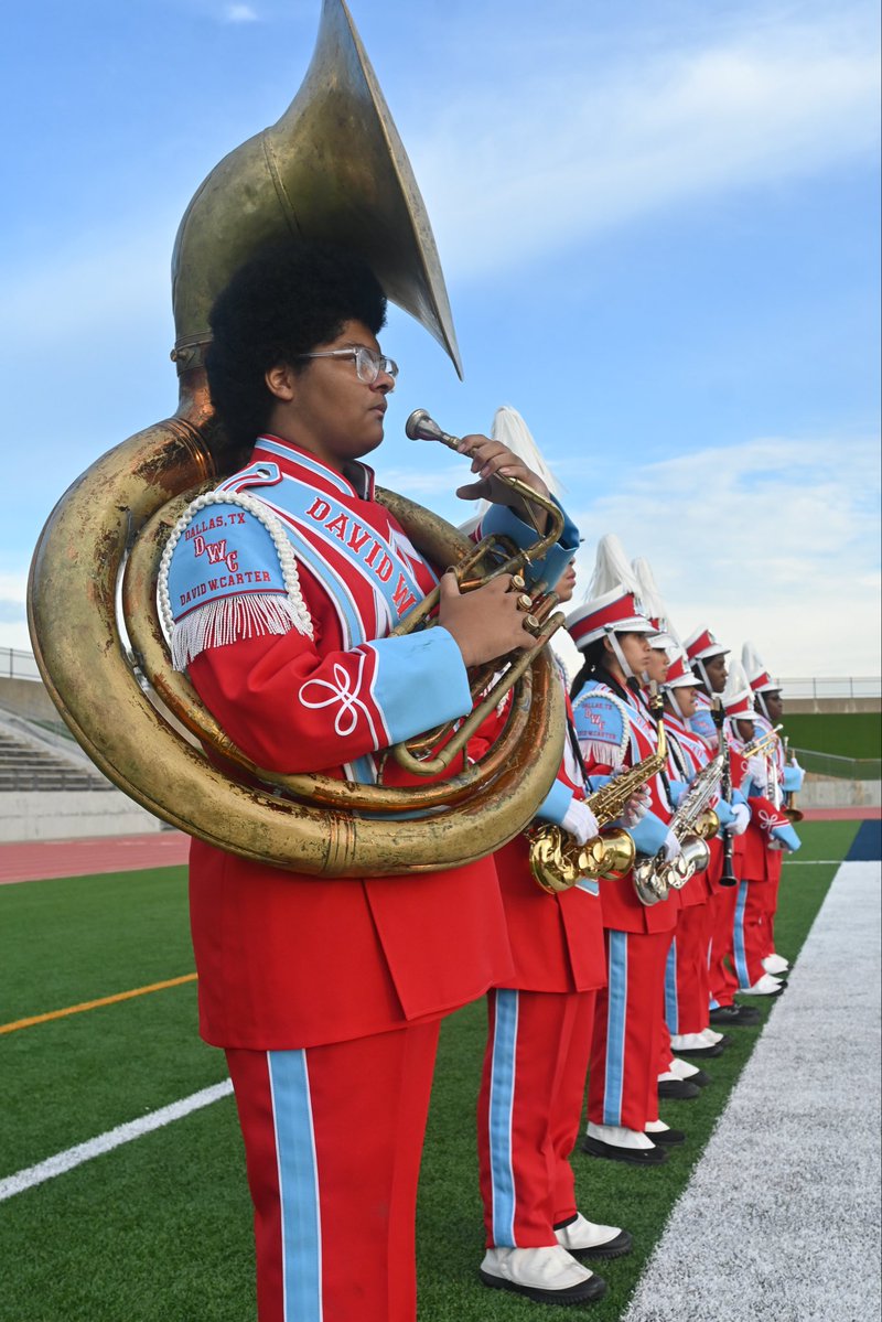 DWCarterHS's tweet photo. We are proud of our Carter Band @dwccband Auxilary @dwc_mffa and Dance Line @thecartercalicos for showing up and showing out at the Dallas Bands United Battle of the Bands. 

2nd Place Division II Overall Band 
Best in Class Drum Line 
•
#TooBadTooBold #CarterCowboys https://t.co/iMy3R0BLl8