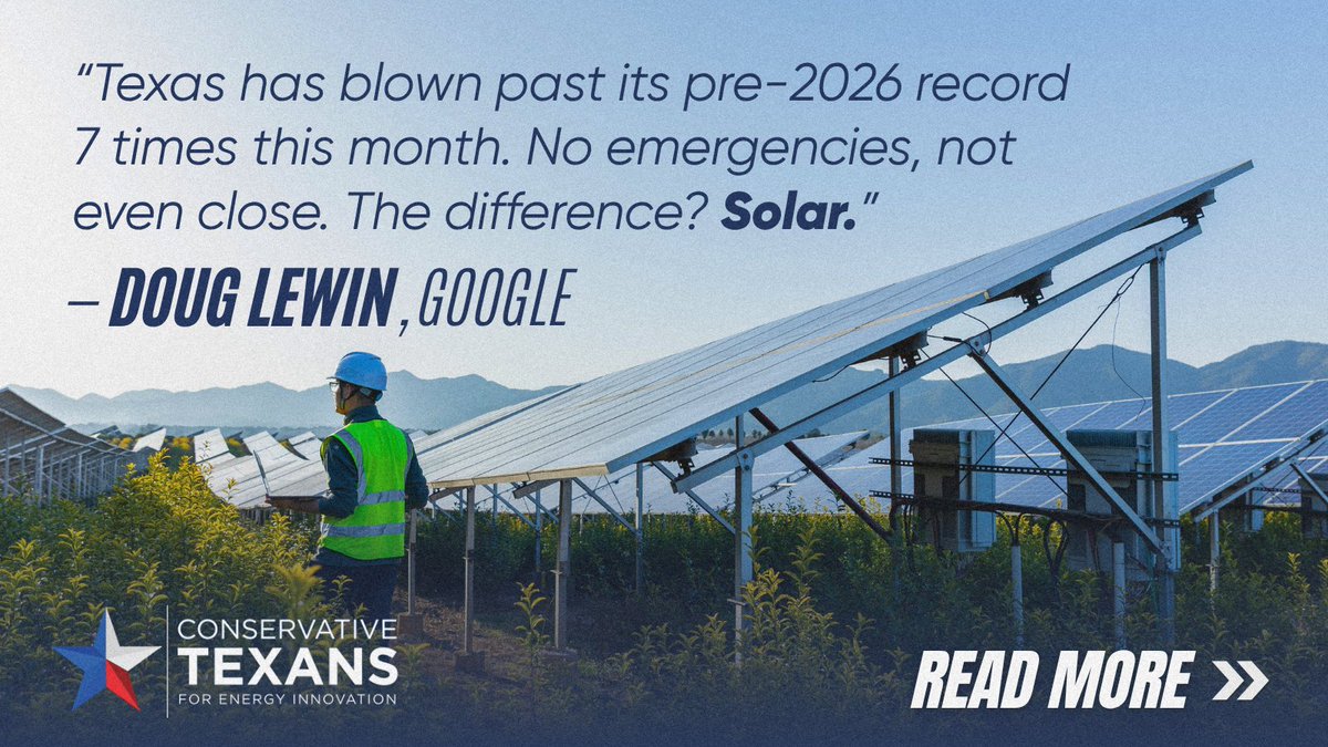 cnsrvtxns4nrg's tweet photo. For six weeks straight, @ERCOT_ISO's weekly average peak loads all topped the record set in 2023.

Record demand, and the grid held. @UtilityDive

Learn how #solar made the difference » https://t.co/lOlR9QPs4X

#energy #txenergy #txlege https://t.co/ki2W9aZk6O