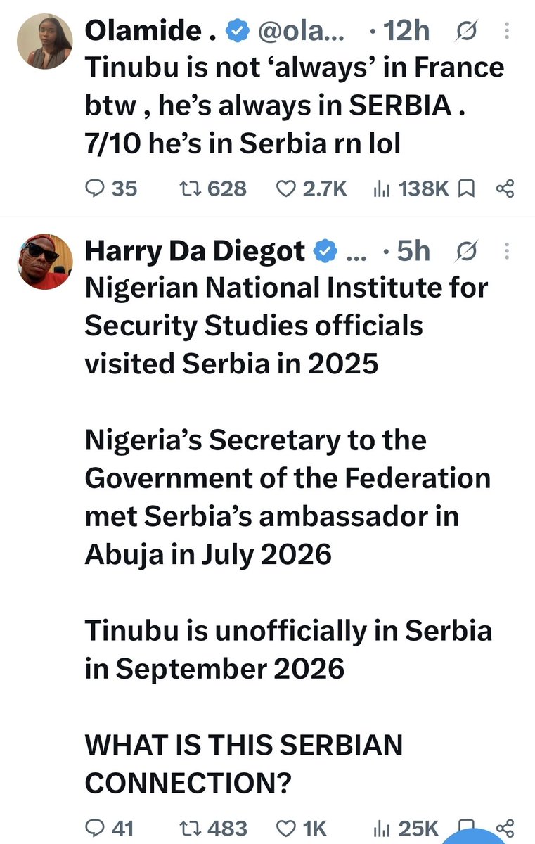 ersatzing's tweet photo. nisam još pohvatala šta se sve dešava u nigeriji, pobili su hiljade hrišćana kažu. 

ali nigerijci pišu da je njihov predsednik pobegao u srbiji, iskače mi dok pretražujem o nama.. https://t.co/28vyeV6Cw4
