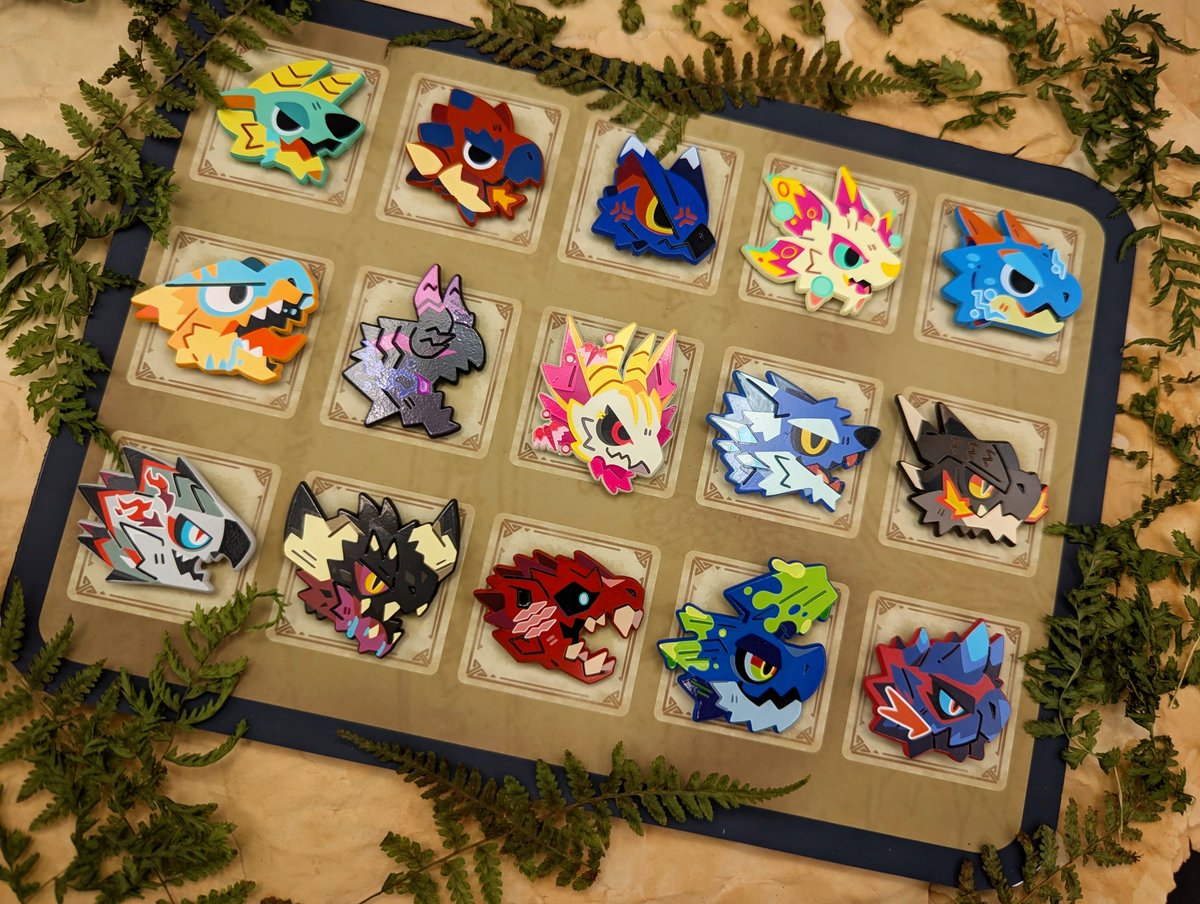 Tornatics's tweet photo. updated roster of the monstie pins ✨
#monsterhunter https://t.co/XFBDtDMFSC